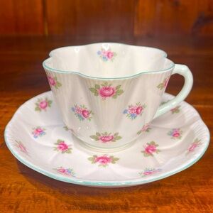 Shelley "Rose, Pansy, Forget-me-not" cup and saucer set, Dainty shape